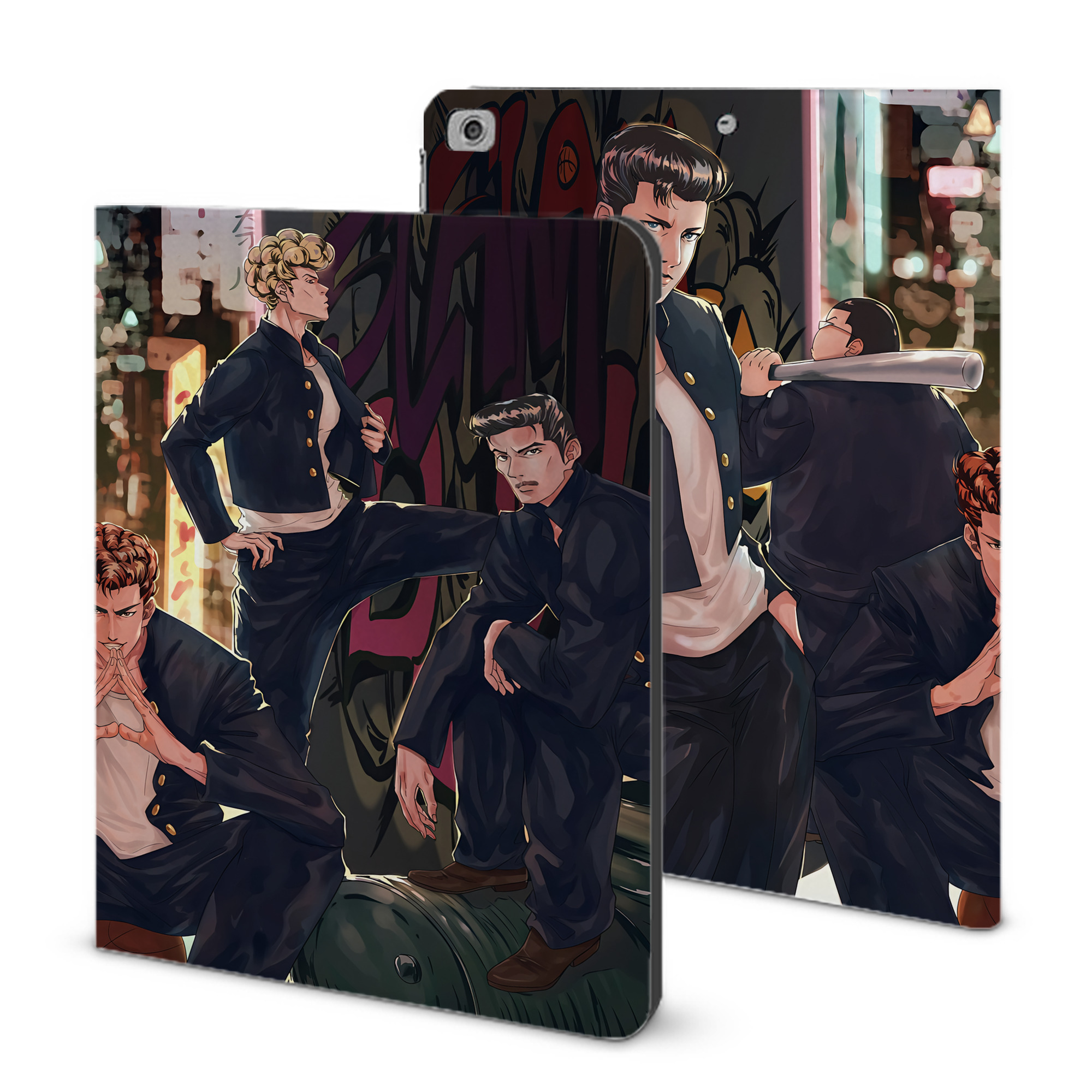 （画像用） SLAM DUNK／スラムダンク IPad ケース ブック型 PUレザー TPU 耐衝撃 軽量 薄型 ペン収納なし 全面保護 IPad 各モデル対応